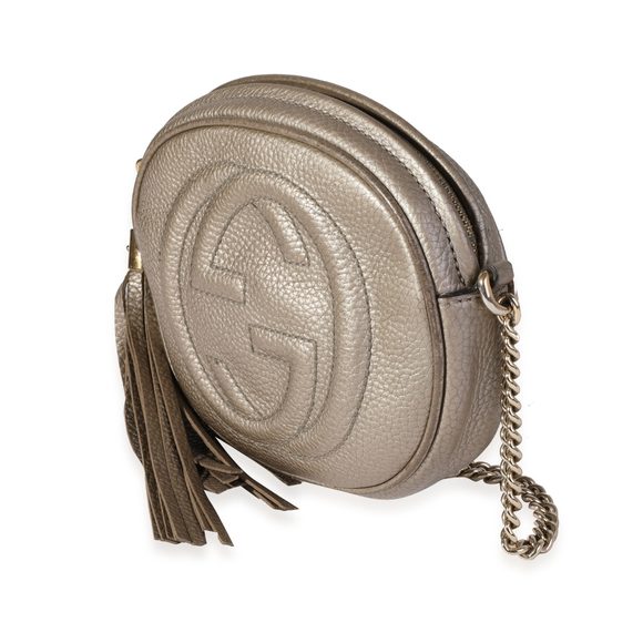 Gucci Metallic Pebbled Leather Mini Soho Chain Bag - Picture 2 of 8